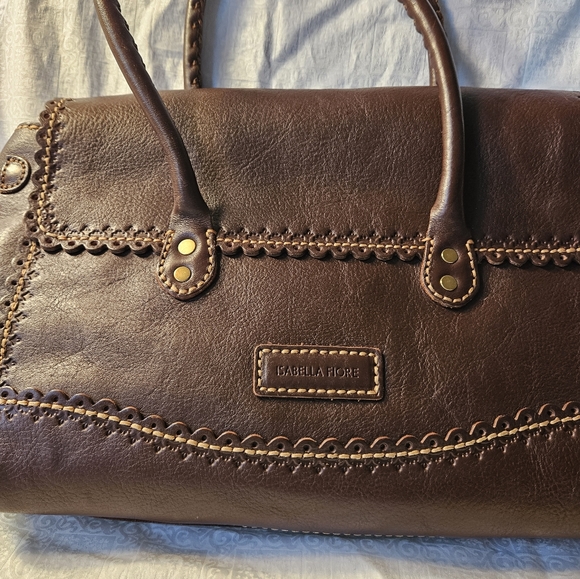 Isabella Fiore Catherine Casablanca Brown Tassel Leather Satchel - Picture 4 of 11